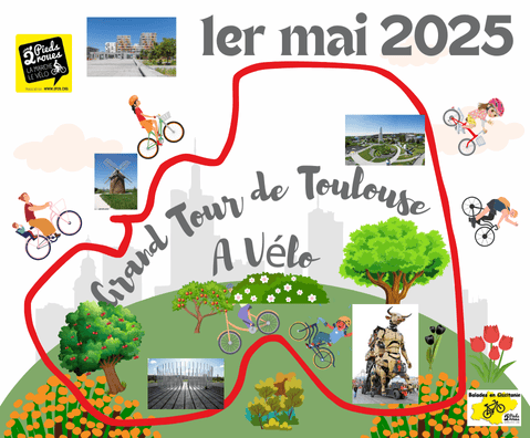 L'affiche du grand tour avec le parcours et de jolis dessins
